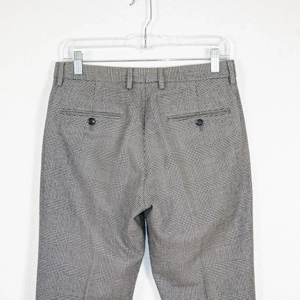 J.Crew Ludlow Slim Houndstooth Tweed Pant Wool Vitale Barberis Cononico 29